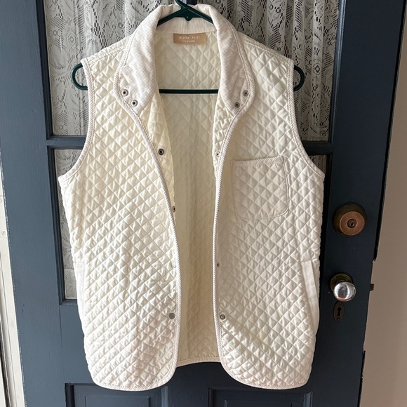 Kate Hill Cream Quilted Vest - Picture 2 of 7
